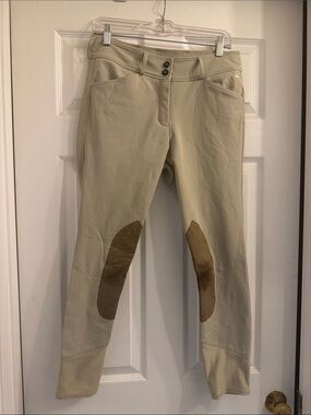 Women’s Beige RJ Classics Riding Breeches with Knee Patches